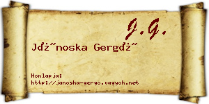 Jánoska Gergő névjegykártya